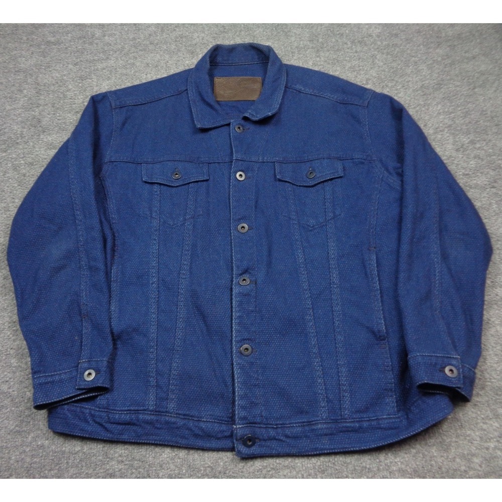 Naked & Famous Mens Denim Trucker Jacket Blue XL Ultra Light Tech